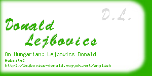 donald lejbovics business card